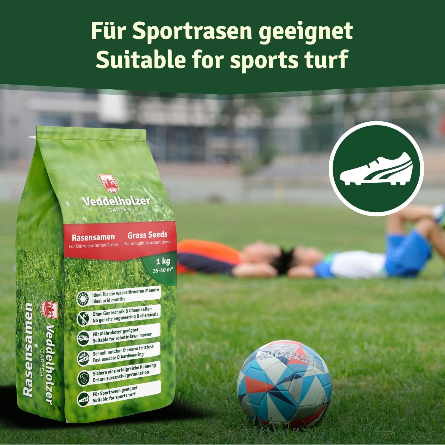 Veddelholzer Rasensamen Dürreresistent Für Trockenrasen & Schattenrasen Samen Grassamen Schnellkeimend Ideal Als Saatgut Für Sport Und Spielrasen Rasen Für Mähroboter Im Garten Geeignet 1 Kg = 40 M²