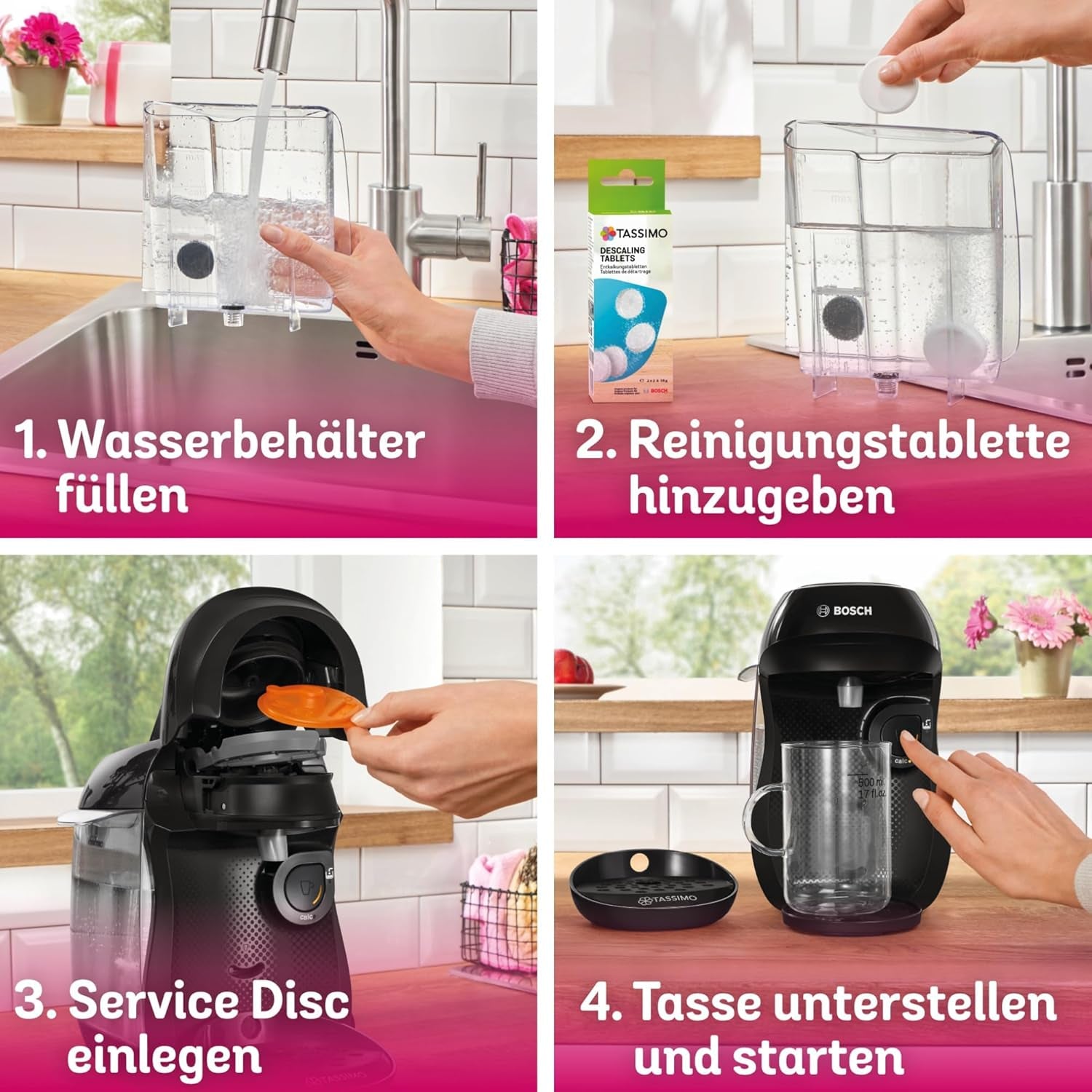 Bosch Tassimo Happy Friendly TAS102E Machine à expresso à capsules, plus de 70 boissons, convient à toutes les tasses, arrêt automatique, durable, dosage parfait, peu encombrant, 1400 W, noir