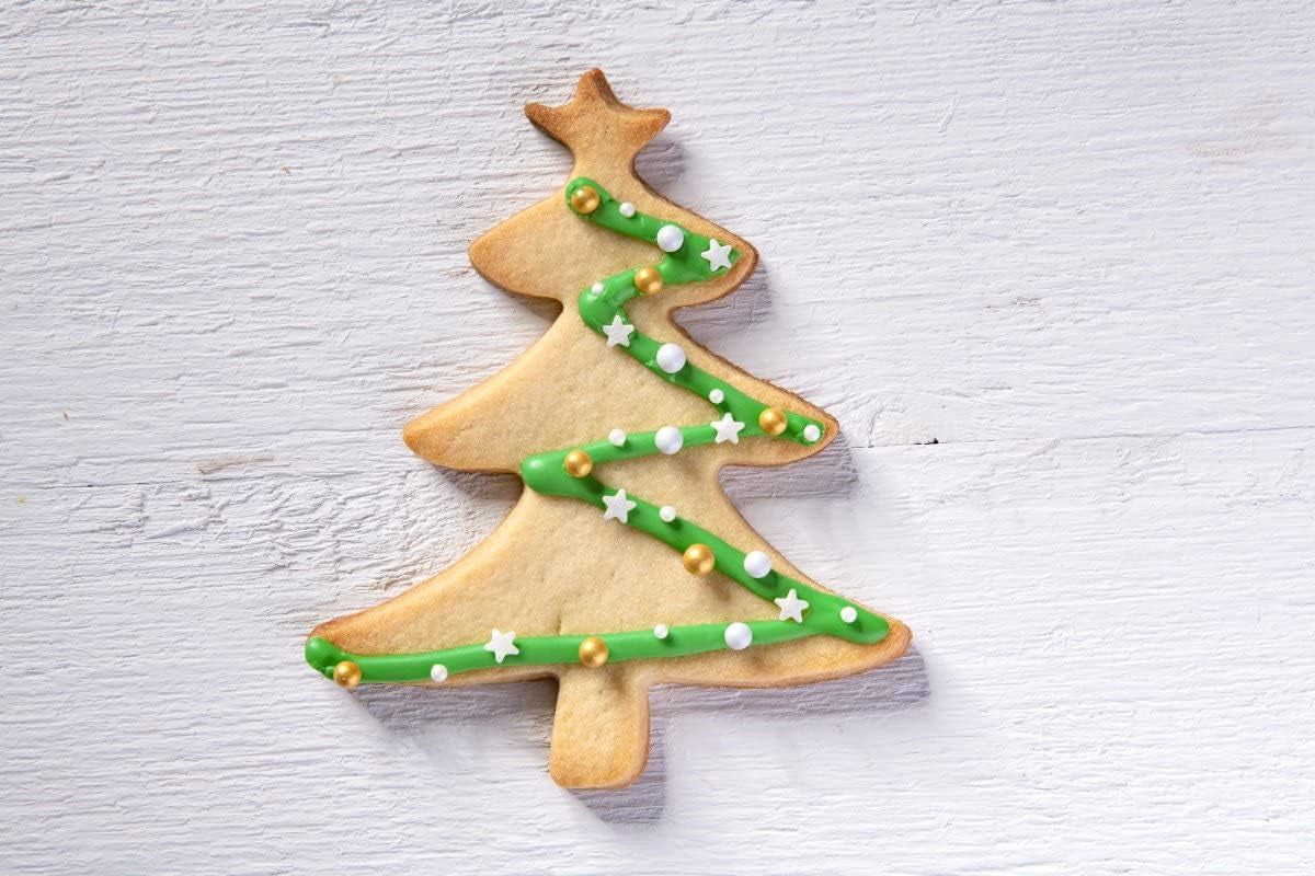Zenker Boîte à biscuits de Noël XL – Boîte à biscuits en forme d'arbre de Noël pour des biscuits délicieux et sucrés – Boîte à biscuits 2 en 1 et cadre de cuisson en acier inoxydable argenté