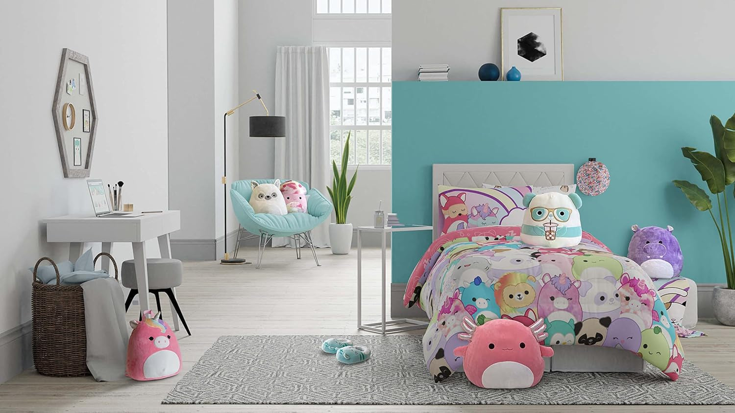 Linge de lit Franco Squishmallows, microfibre douce, pour lit double Couettes et couettes Naty Shop