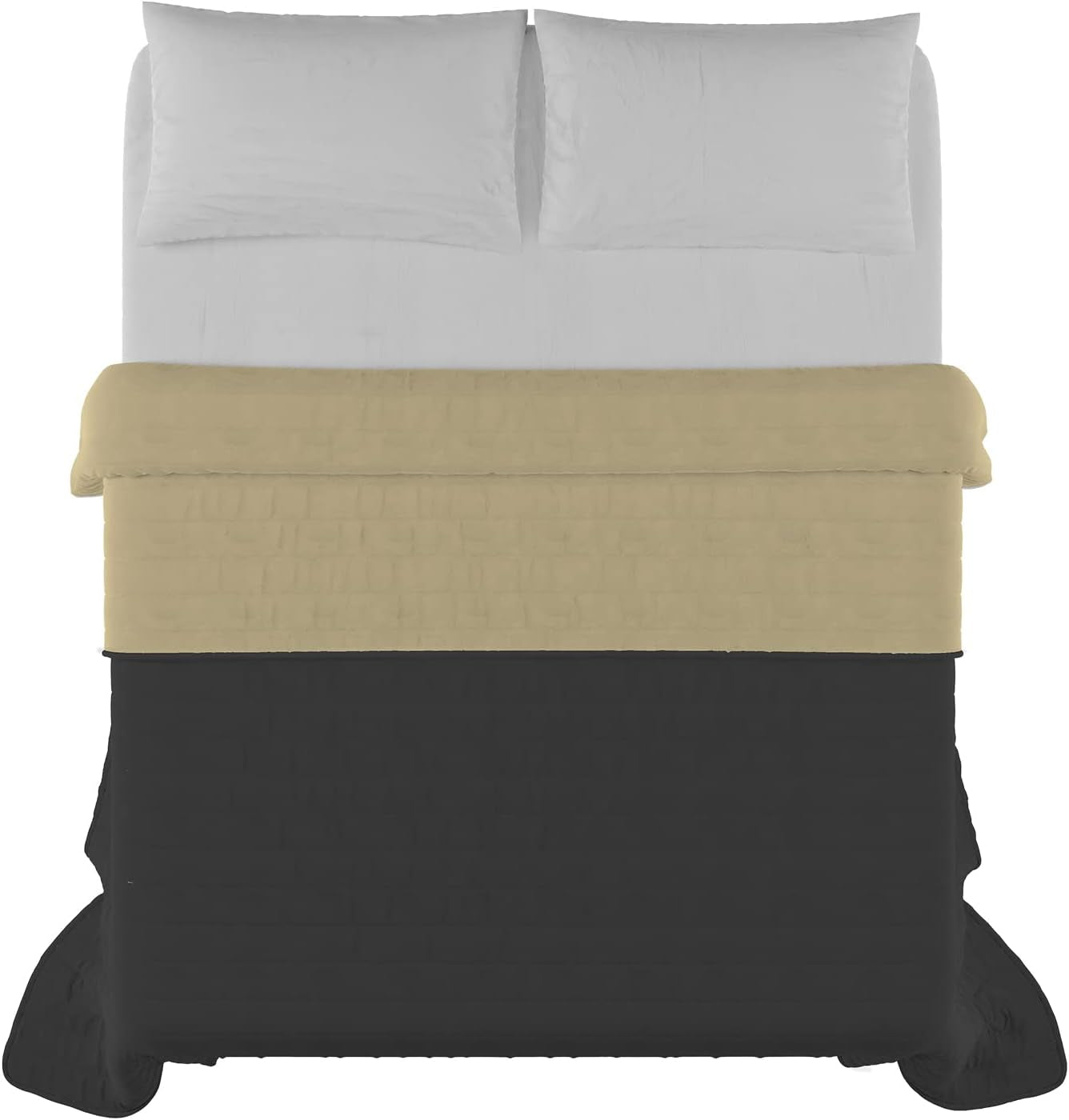 Literie italienne Estivo lit double, microfibre, châtaigne/gris, 260 X 270 Cm Couettes et couettes Naty Shop