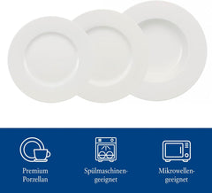 Villeroy & Boch Wonderful World Service de table 12 pièces, passe au lave-vaisselle et au micro-ondes, blanc, assiettes, vaisselle, porcelaine, assiettes plates, service de table moderne, porcelaine premium