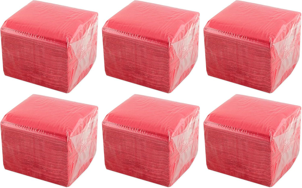 - 600 pièces Serviettes de Table, Bordeaux, papier jetable, Microstitch, 10 X 10 Cm (pliées) et 20 X 20 Cm (dépliées) - Idéales pour les événements traiteur, les bars et les fêtes