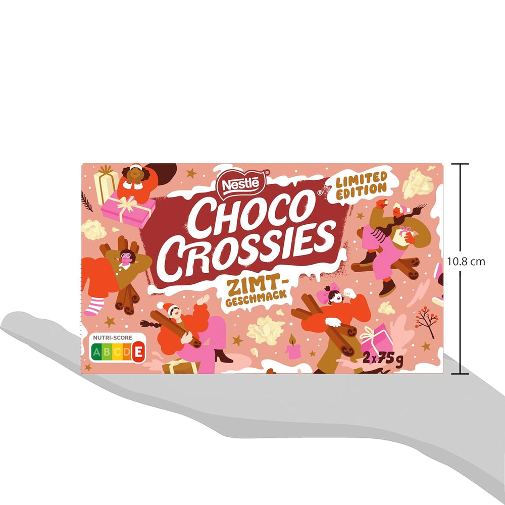 Nestlé Flocons croustillants légers à la cannelle et amandes croquantes recouvertes d'un glaçage blanc fondant en bouche Saveur de cannelle 1 paquet (2 x 75 g)