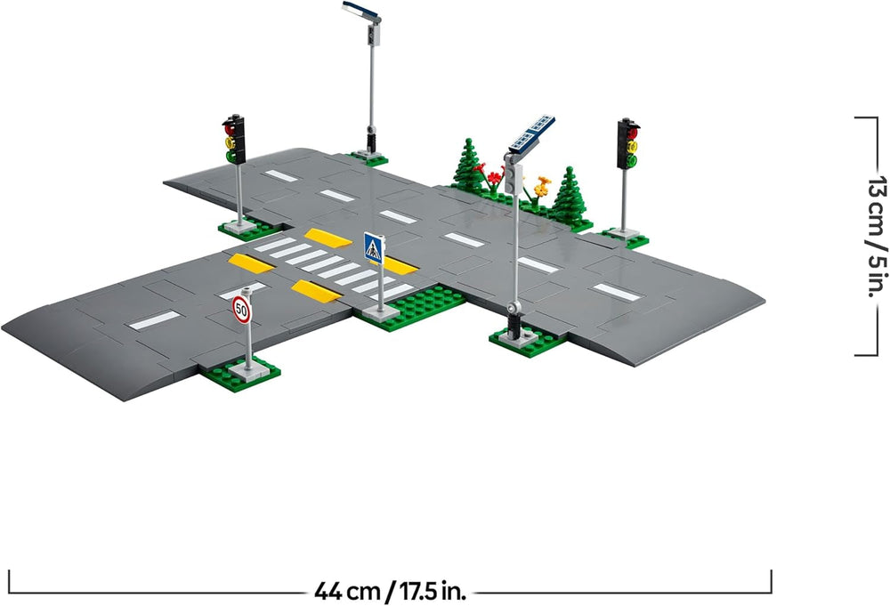 LEGO City Straßenkreuzung mit Ampeln, Bauset mit im Dunkeln leuchtenden Steinen 60304