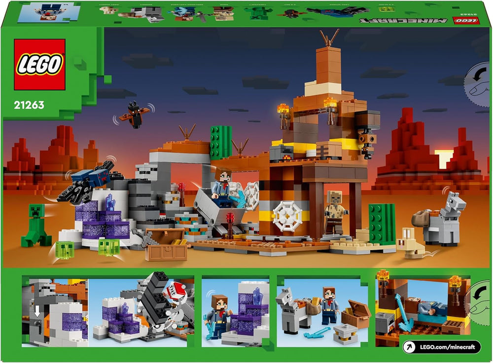 LEGO Minecraft Badlands Mine Jeu vidéo Ensemble de jouets miniers pour garçons et filles à partir de 8 ans Briques de construction amusantes Ensemble d'aventure Cadeau d'anniversaire 21263 Jeux de construction Besuche den LEGO-Store