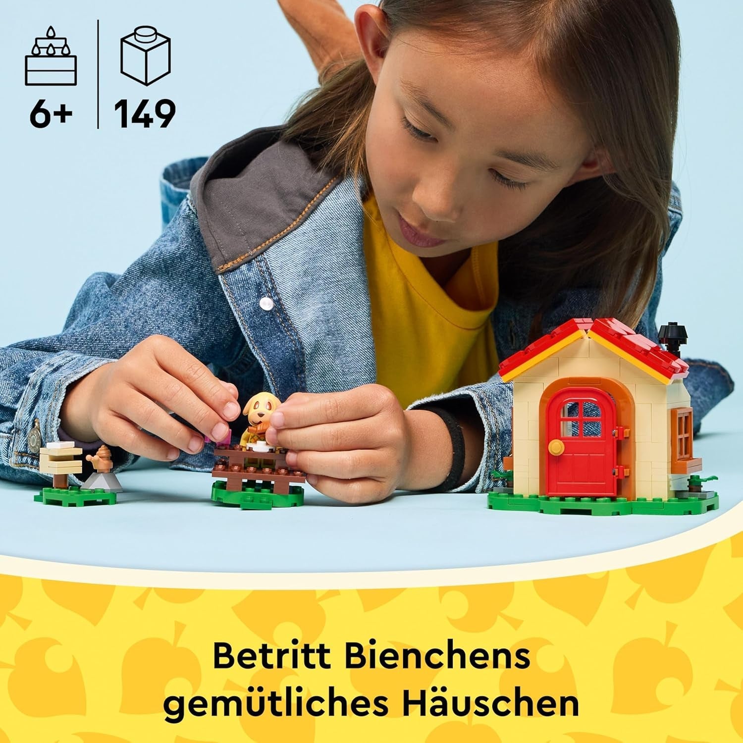 LEGO Animal Crossing - Bienchens gemütliches Haus - Spielzeug mit Minifigur, Klavier, Picknicktisch & Lebensmittel Zubehör - Spielset Gamer Geschenk für Mädchen, Jungen & Fans ab 6 Jahren - 77058