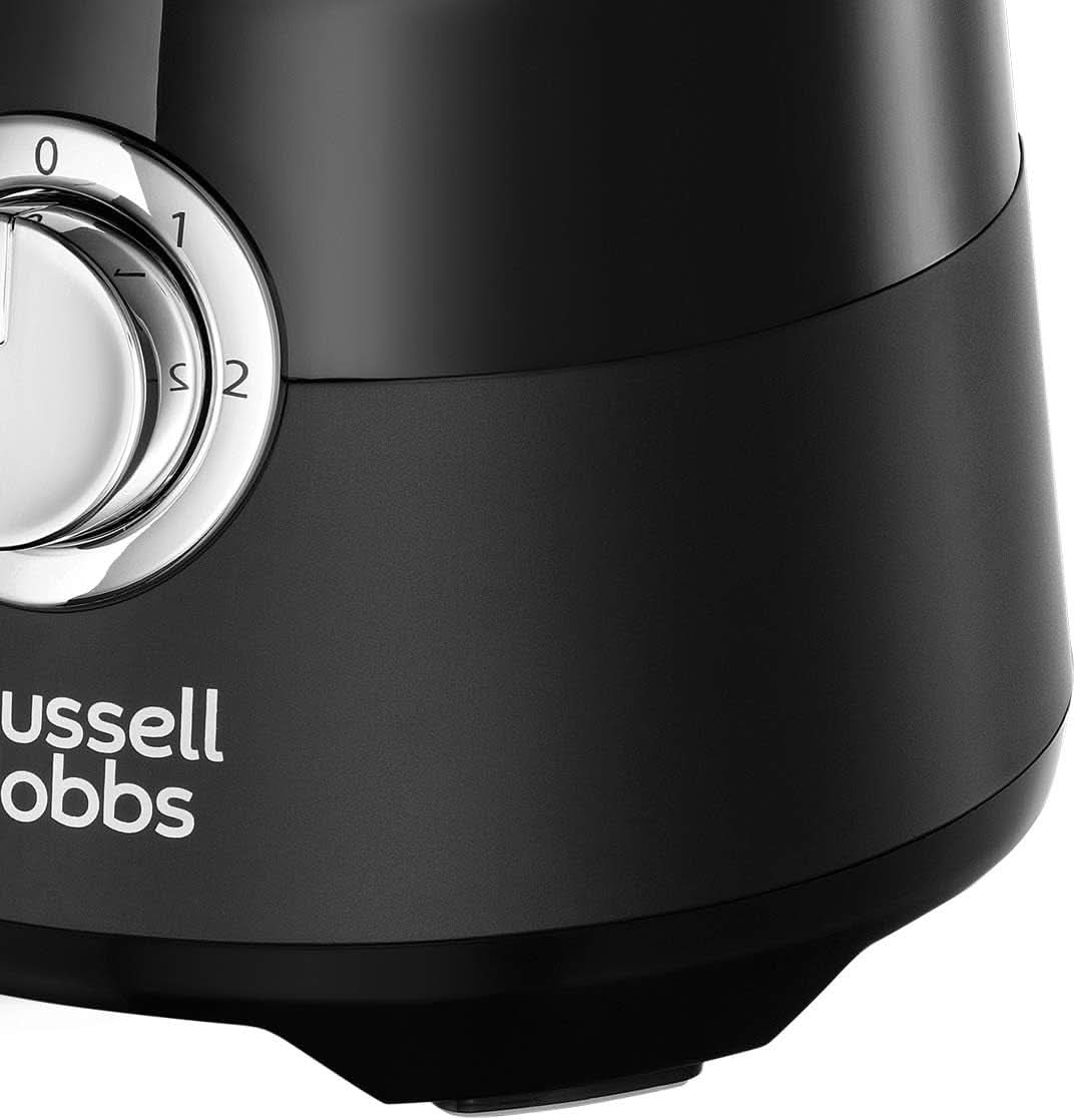 Russell Hobbs Batteur sur socle [1,5 L Glasbehälter] Matt Schwarz (Moteur Starker 0,9 PS, Fonction Impulsion/Ice-Crush, Edelstahlmesser, Mélangeur sans BPA, Elektrischer Zerkleinerer, Smoothie-Maker) 24722-56 Kitchen Naty Shop