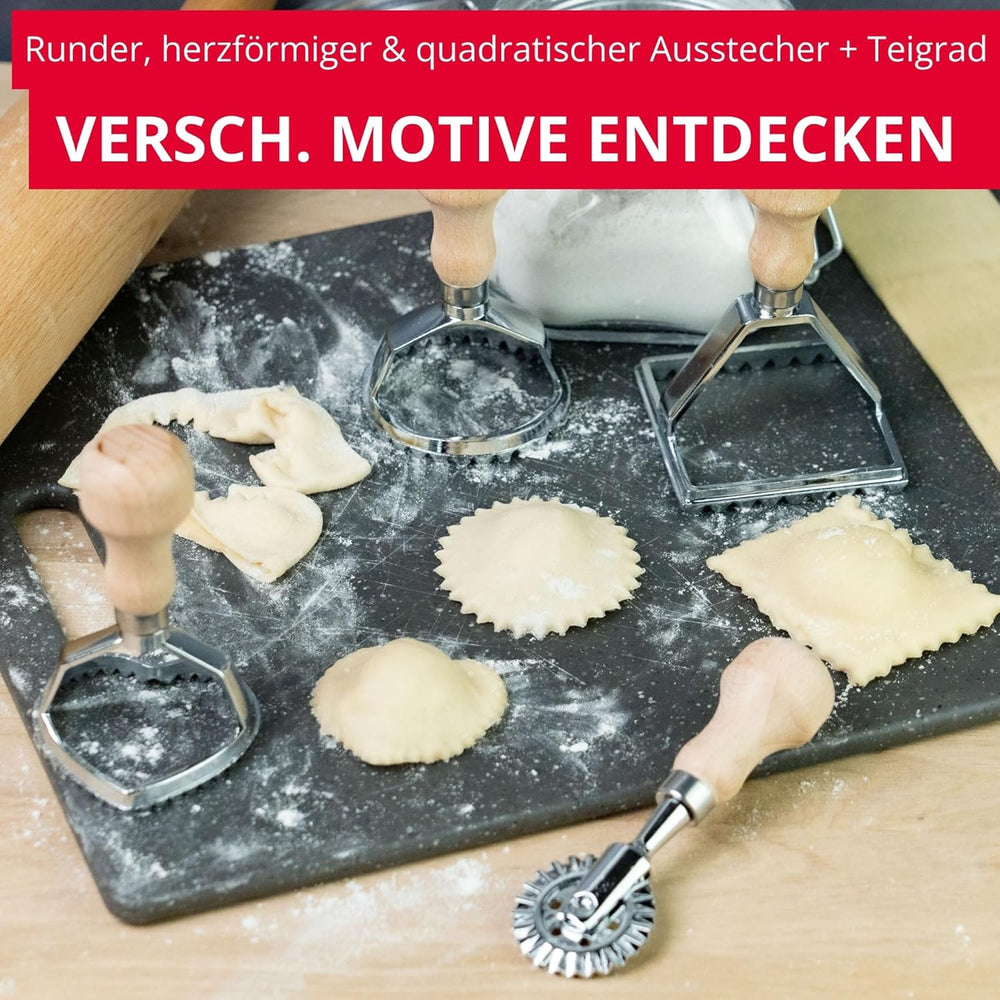 Roulette à pâtisserie/coupe-ravioli Westmark Sofia – Roulette à pâtisserie pratique pour couper les pâtes et la pâte maison, roulette ø 39 mm – Zinc, bois de hêtre