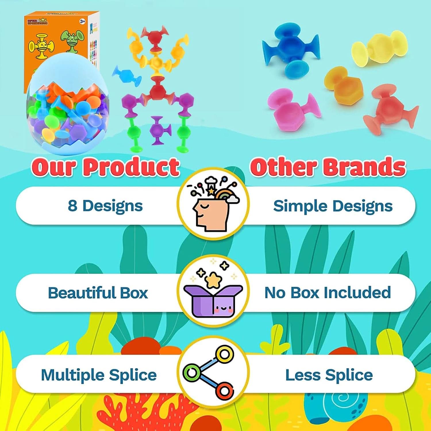 48 pièces 3 ans Montessori jouet de bain blocs de construction en Silicone mère et bébé Naty Shop