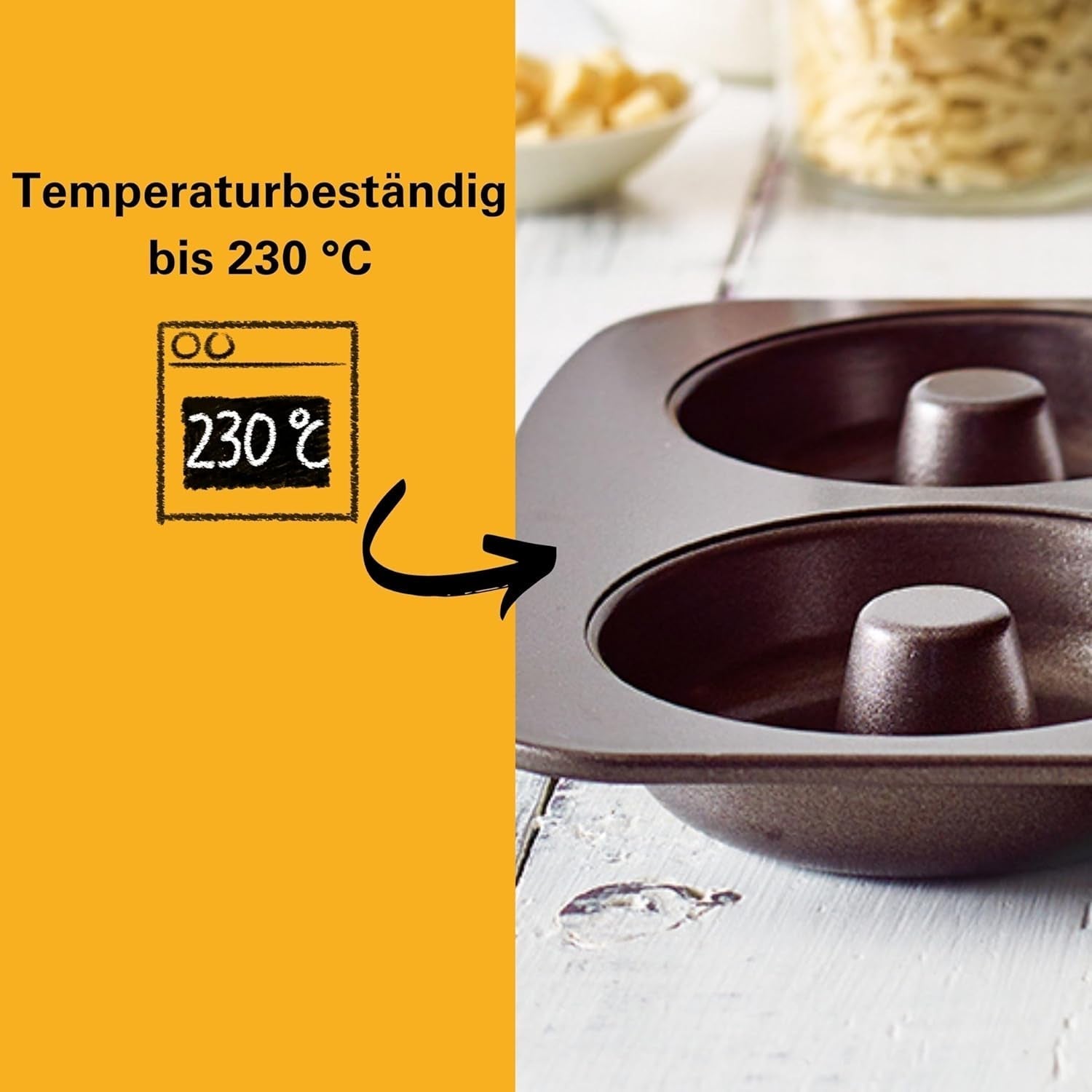 Birkmann, Easy Baking, Donutblech, Backform Für 6 Donuts, Mit Hochwertiger Antihaftbeschichtung, Ø 9 Cm, Mit Rezept, 881631 Matrite si tavi pentru copt Naty Shop