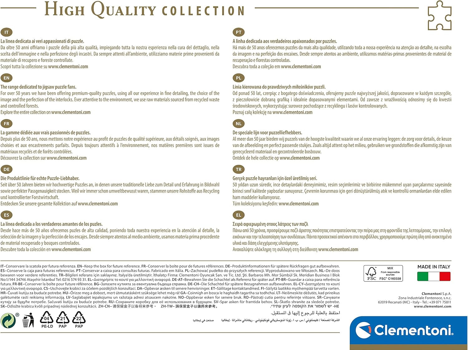 Clementoni - 31685 Collection Puzzle - Good Times Harbor - Puzzle 1500 pièces à partir de 14 ans, puzzle adulte avec objets cachés, jeu d'adresse pour toute la famille, Medium Puzzle Naty Shop