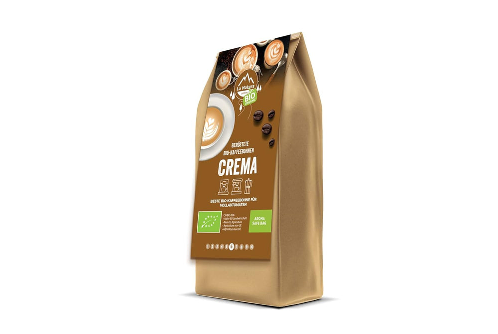 La Natura Lifestyle BIO KAFFEEBOHNEN (1000g) | BIO CRÈME Bohnenkaffee | GANZE BOHNEN | Arabica et Robusta | Vollautomaten & Siebträgermaschinen