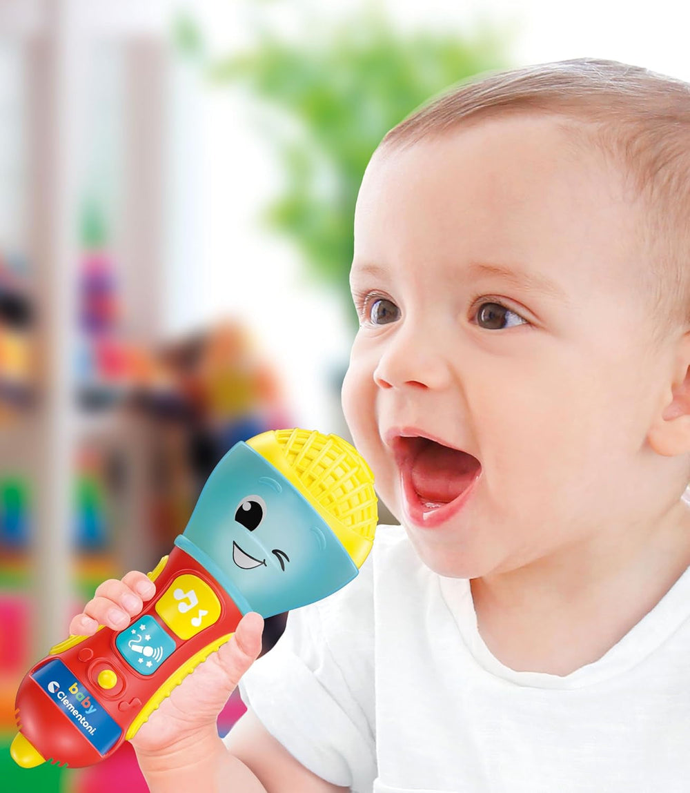 Clementoni - Microphone bébé, Jeu de musique électronique petite enfance, Jouet 10-36 mois, Centre d'activités avec lumière et sons, 17931 Baby Toys Naty Shop