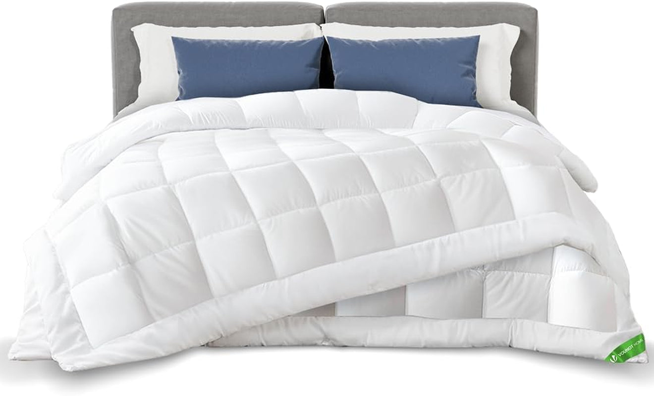 VOUNOT Couette 155X200Cm, Couette Hiver 4 Saisons Parure de 2 500GSM, composée de 2 couettes nouées ensemble Couette Adaptable été comme hiver, Norme Oeko-Tex Couettes et couettes Naty Shop Couverture 4 saisons par 2 220X240Cm