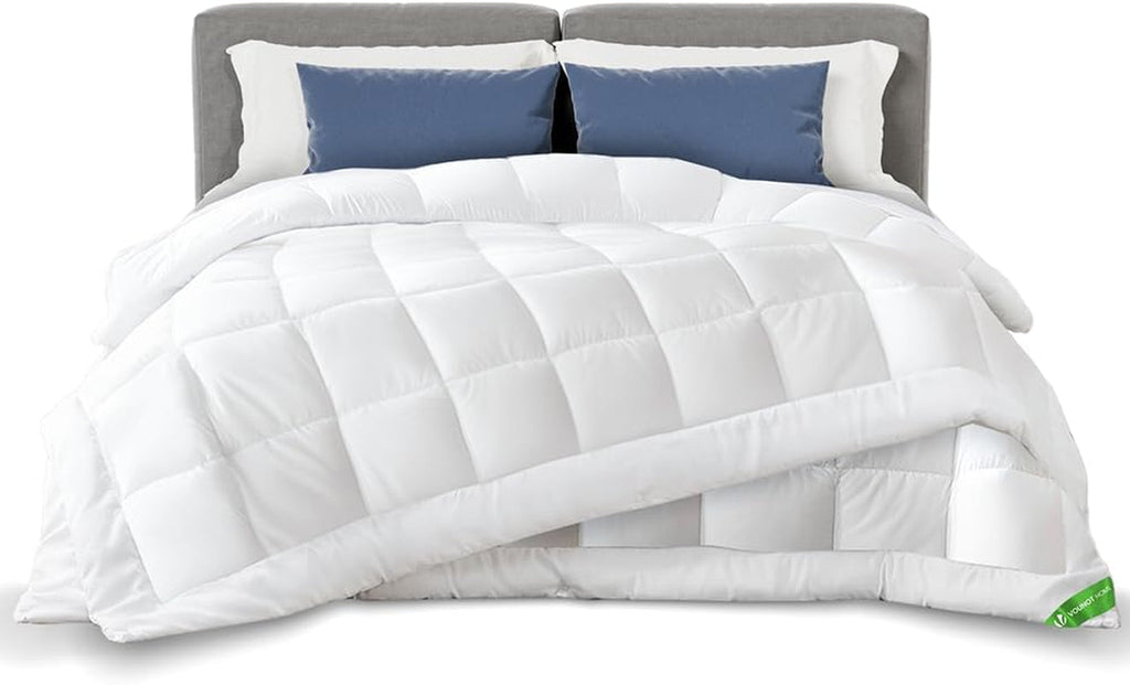 VOUNOT Duvet 155X200Cm, 4 Seasons Winter Duvet Set de 2 500GSM, constând din 2 plăpumi înnodate împreună Adaptable Duvet pentru vară și iarnă, Oeko-Tex Standard Plapumi si pilote Naty Shop 4 sezoane pătură set de 2 220X240Cm