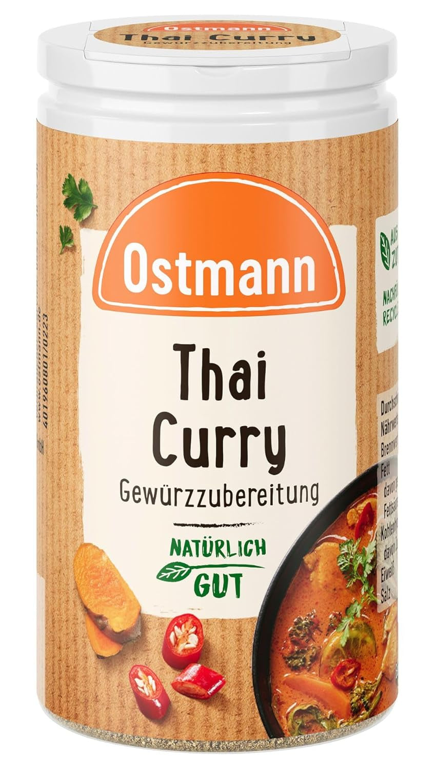 Ostmann Gewürze - Curry Thaï Gewürzzubereitung | Nachfüllbare & recyclable Verpackung | 40 g dans Der Streudose