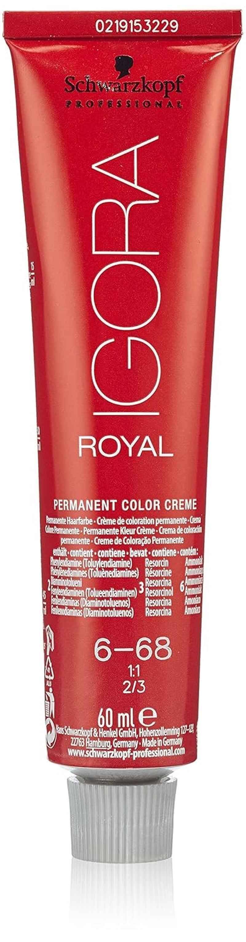 Schwarzkopf IGORA Royal Premium Coloration Cheveux 6-68 Blond Foncé Rouge Chocolat 1 Pack (1 x 60g) Naty Shop Hair Color Default Title