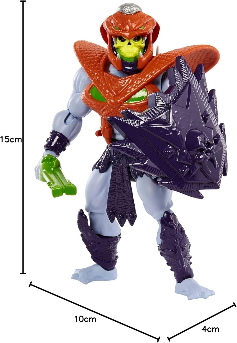 MASTERS of the UNIVERSE Snake Armor Skeletor - 16 articulations mobiles, emballage rétro, mini bande dessinée, pour enfants de 6 ans et plus et collectionneurs adultes, figurines d'action HKM68 Naty Shop