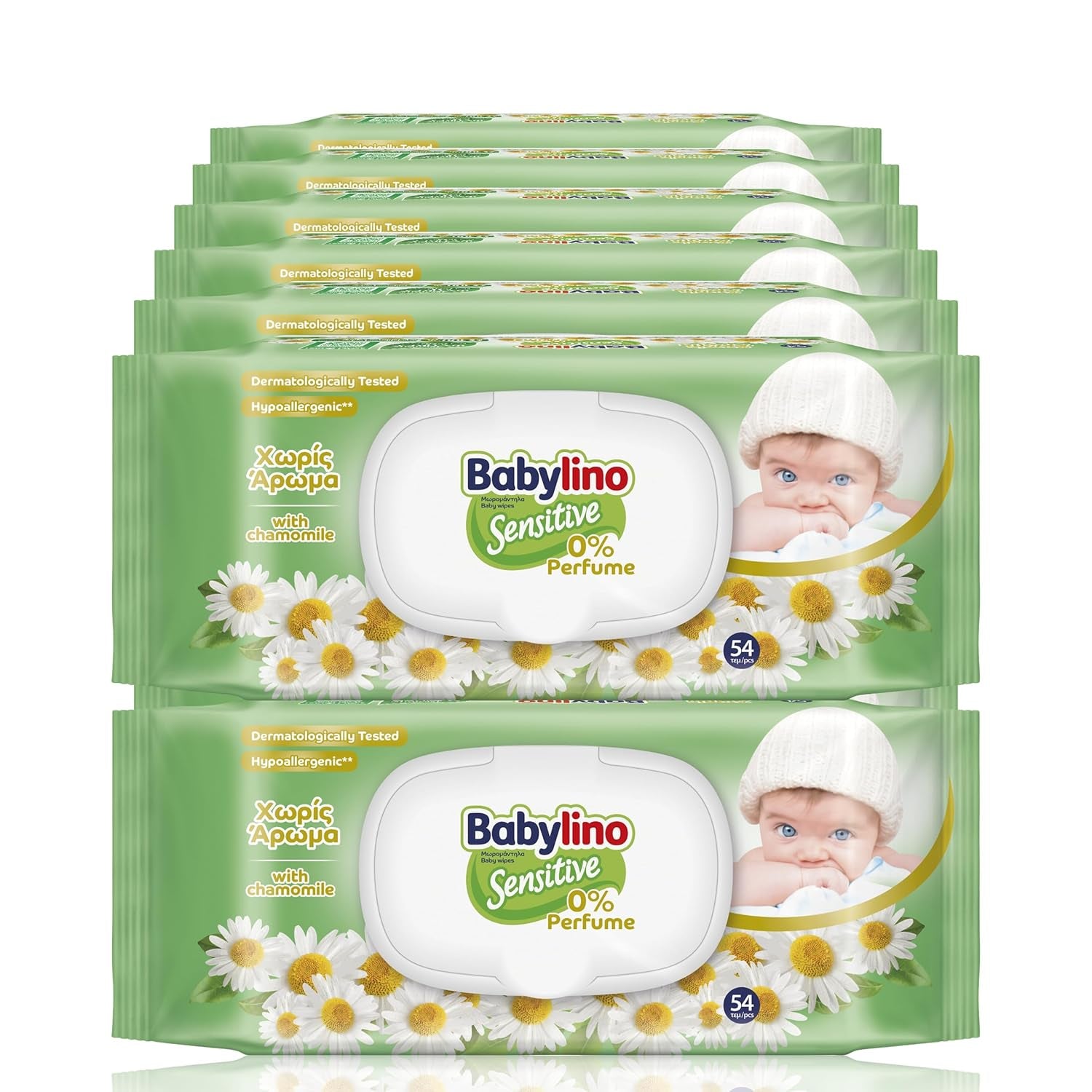 Lingettes pour bébés sensibles, 0 % de parfum, formule 98 % naturelle qui rétablit l'équilibre du pH de la peau, sceau de fraîcheur, 54 lingettes