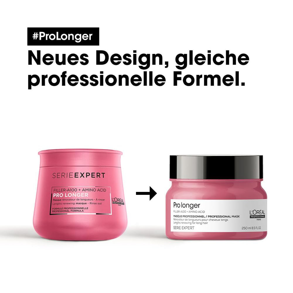 L'Oréal Professionnel Masque Fortifiant Capillaire pour Cheveux Longs et Fins avec Filler A-100 et Acides Aminés, Série Expert, Pro Longer Mask Hair Mask Naty Shop