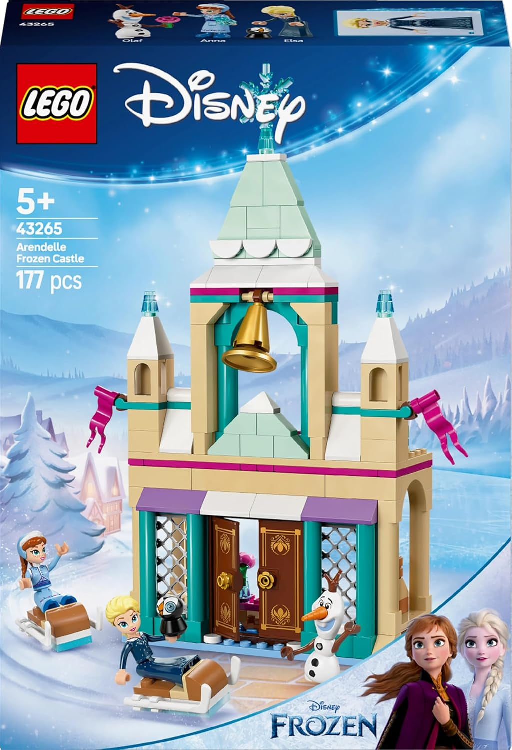 LEGO Ç€ Château d'Arendelle La Reine des Neiges Disney, jouet princesse avec ELSA, mini poupées Anna et Olaf et une figurine de pingouin, coffret de jeu fantastique, cadeau pour filles de 5 ans 43265 Ensembles de construction Besuche den LEGO-Store