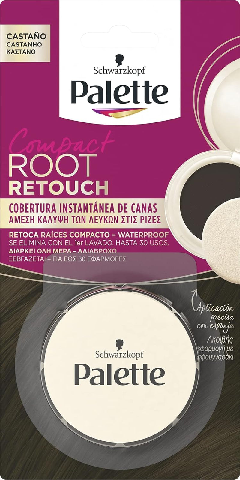 Palette Compact Root Retouch Retouch Root Powder, compacte, marron, 1 pièce Teinture pour cheveux Naty Shop