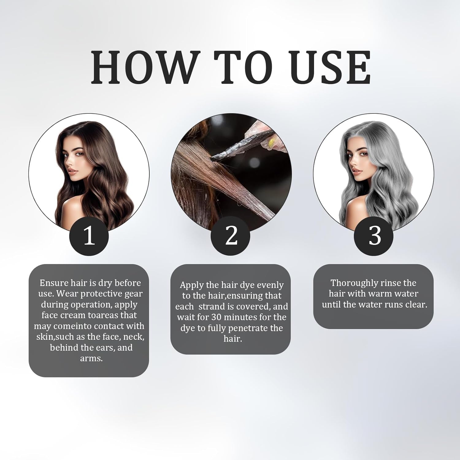 Teinture capillaire 2 en 1 gris argenté Teinture capillaire naturelle à base de plantes gris argenté pour tous les types de cheveux adaptée aux outils jetables (100 g) Naty Shop Hair Dye