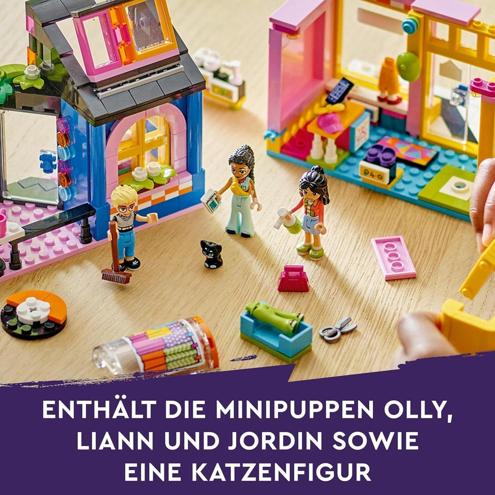 LEGO Friends Ensemble de construction de magasin de mode vintage pour enfants avec magasin de jouets, figurines et chat, modèle de jeu de rôle pour le développement socio-émotionnel, cadeau pour filles et garçons de 6 ans 42614 Jeux de construction Besuche den LEGO-Store