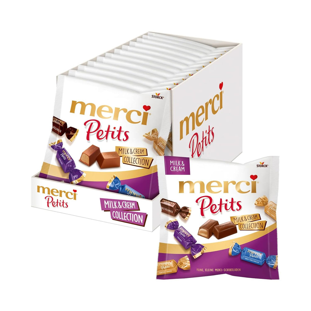 Merci Petits Crème au Café - 12 x 125 g - Petits Pralinés au Chocolat Blanc sur Chocolat Fin avec Crème au Café - Pralinés au Chocolat Emballés Individuellement