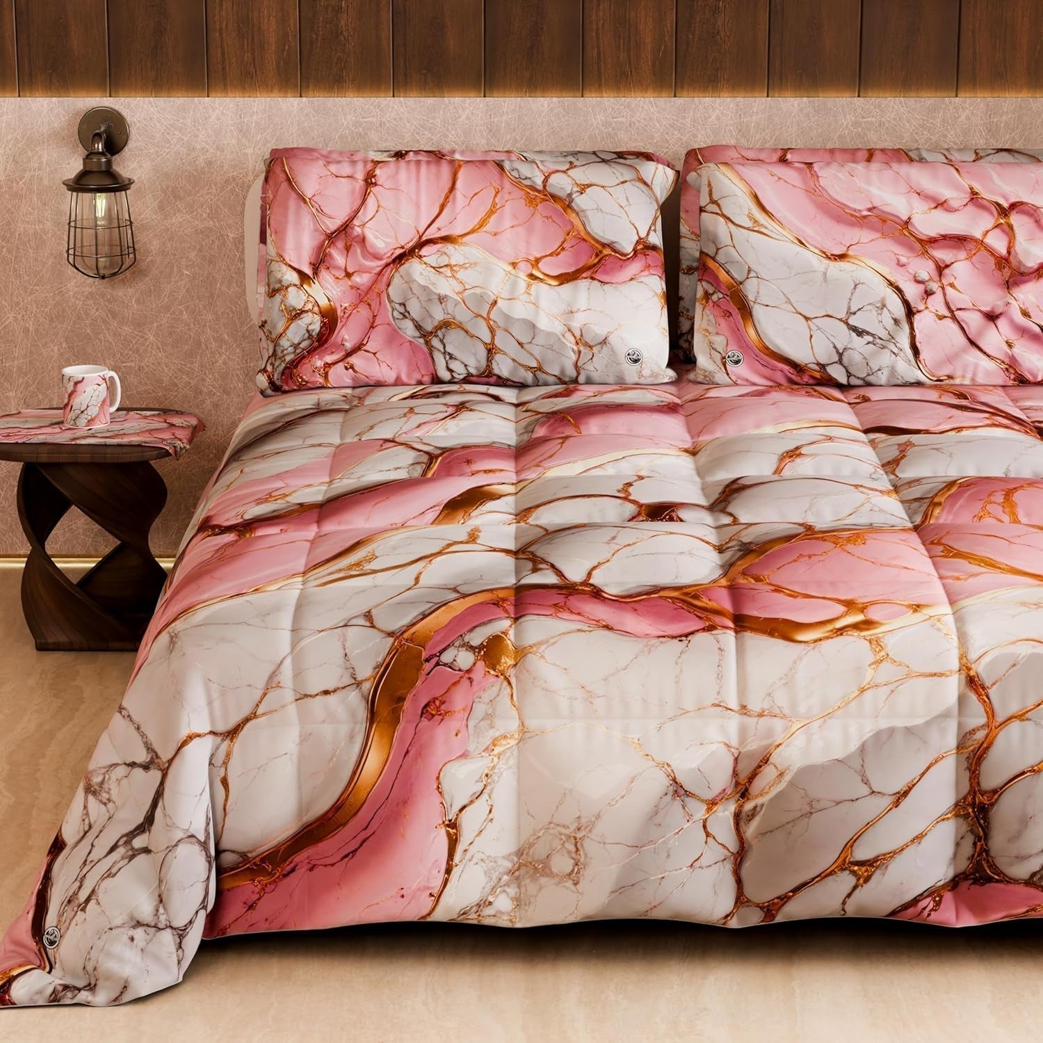 PETTI Artigiani Italiani - Couette d'hiver, Couette d'hiver, Couette simple, Double face, Impression monochrome et numérique, microfibre 100% hypoallergénique, Fabriqué en Italie