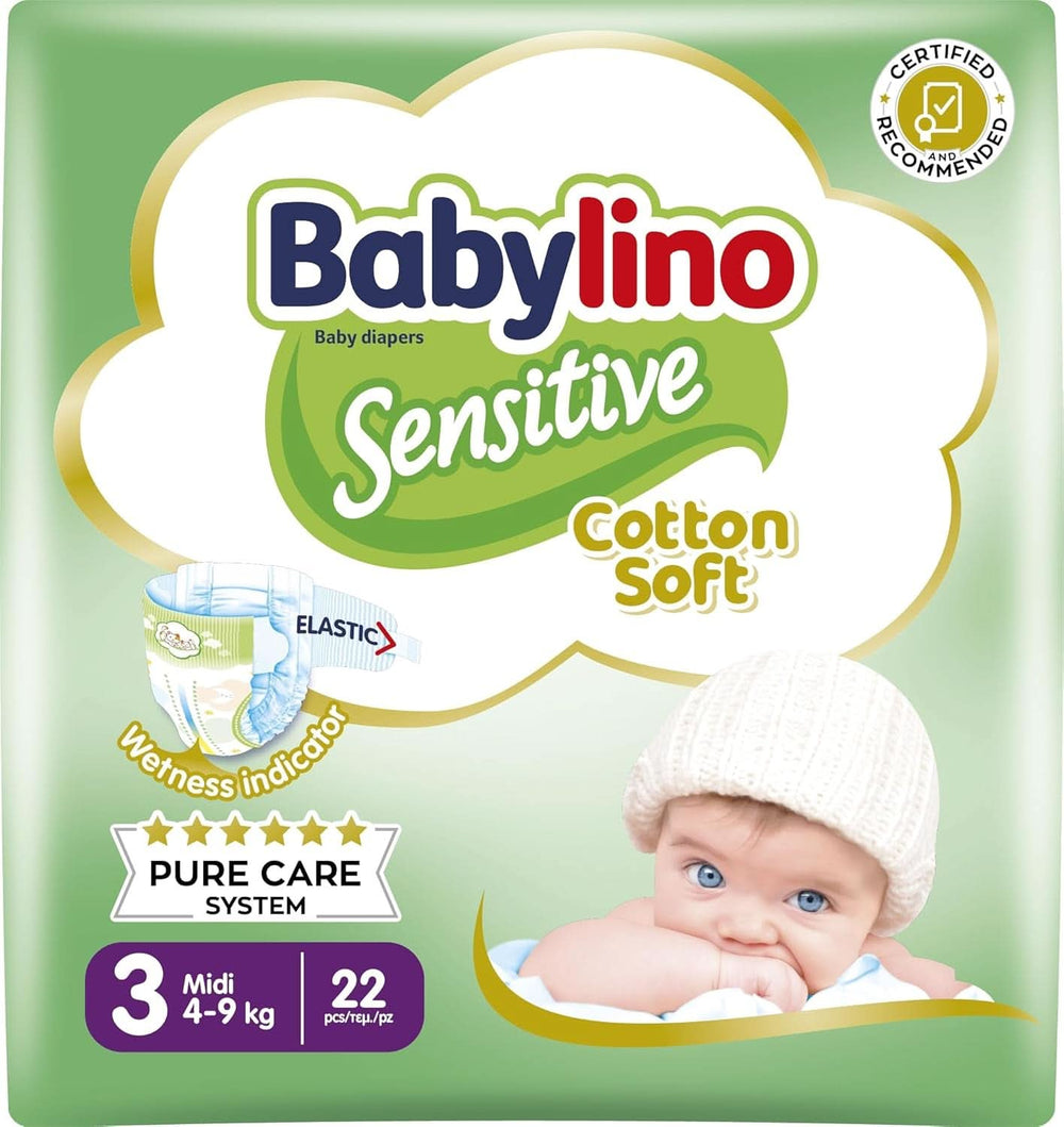 Babylino Couches sensibles et délicates pour enfants, différentes tailles Mère et Enfant Naty Shop Taille 3 (22 pièces)