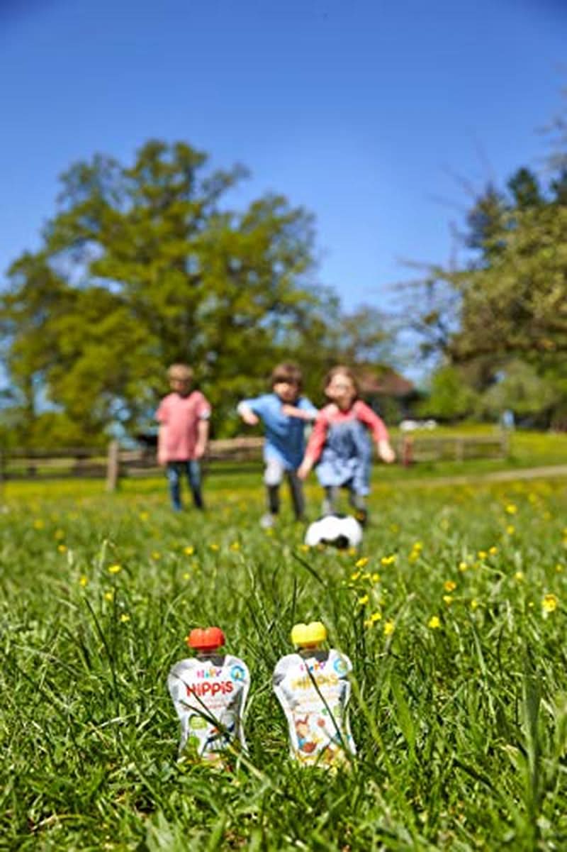 Hipp Super-Hippis squeeze sachets, grenade acérola en pomme-framboise, fruit 100% bio sans sucre ajouté, 6 sachets de 100 g Mère et Enfant Naty Shop