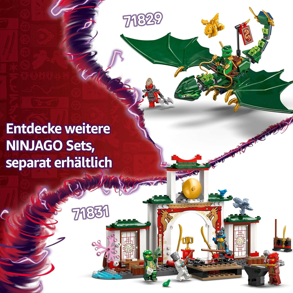 LEGO NINJAGO Lloyds grüner Walddrache - Spielzeug Drache mit 2 Minifiguren - Drachenfigur mit beweglichem Schwanz, Hals, Beine & Flügel - Geschenkidee für Jungen und Mädchen ab 6 Jahren 71829