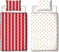 Couette officielle simple Manchester United FC, réversible, rouge et blanc, sans housse, couette de football, taie d'oreiller, lavable, parfaite pour les voyages, les séjours d'une nuit, 10,5 Tog Couettes et couettes Naty Shop Titre par défaut