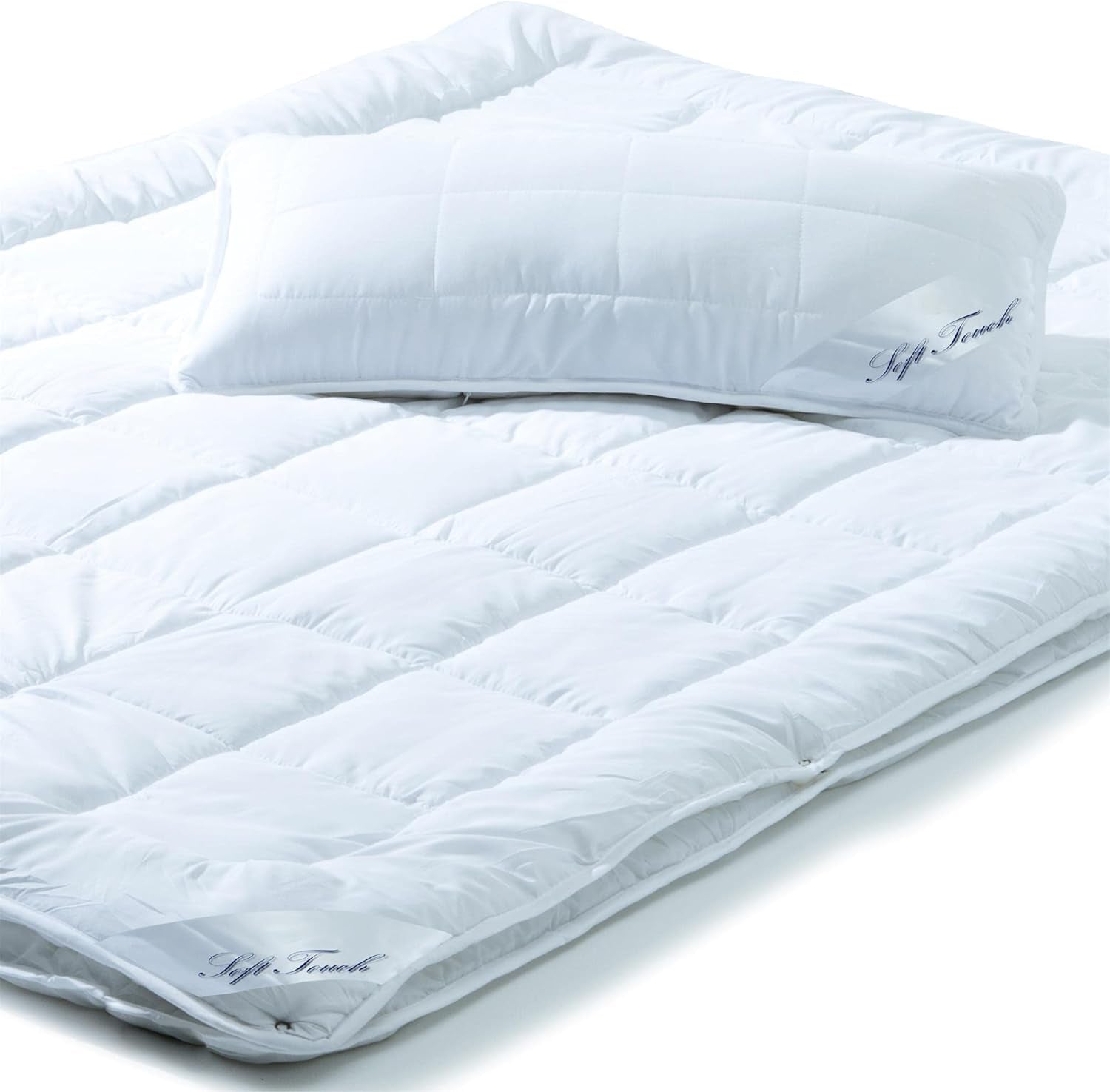 Aqua-Textil Soft Touch Parure enfant Couette 100 X 135 Cm 250G et 350G avec oreiller 40 X 60 Cm 150G Couette 4 saisons Climatisée Couettes et couettes Oeko-Tex Naty Shop 135X200 Cm + 1X 40X80 Cm Parure 4 saisons