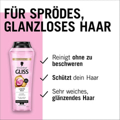 Gliss Shampooing Soie Liquide (250 ml), pour cheveux fragiles et ternes Douche et bain Naty Shop