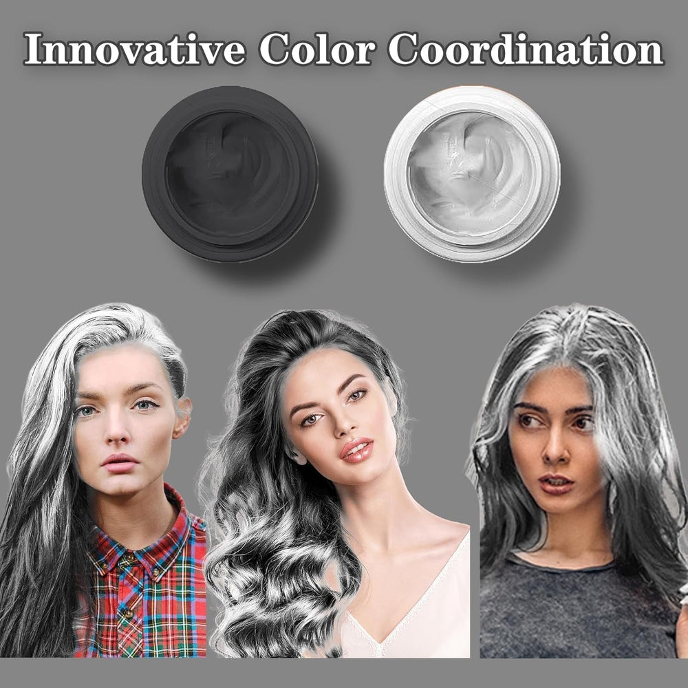 COLAYERIST Cire colorante temporaire lavable pour cheveux noirs pour hommes et femmes Mascara capillaire pour fête ou cosplay Produits de coloration capillaire sans dégâts Naty Shop