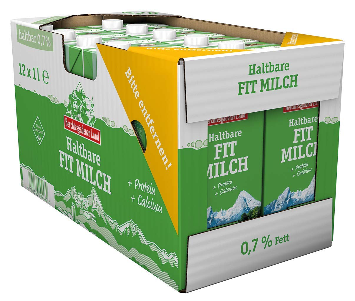 Berchtesgadener Land Haltbare Bergbauern-Milch, 1,5% Fett, paquet de 12 (12 x 1 l)