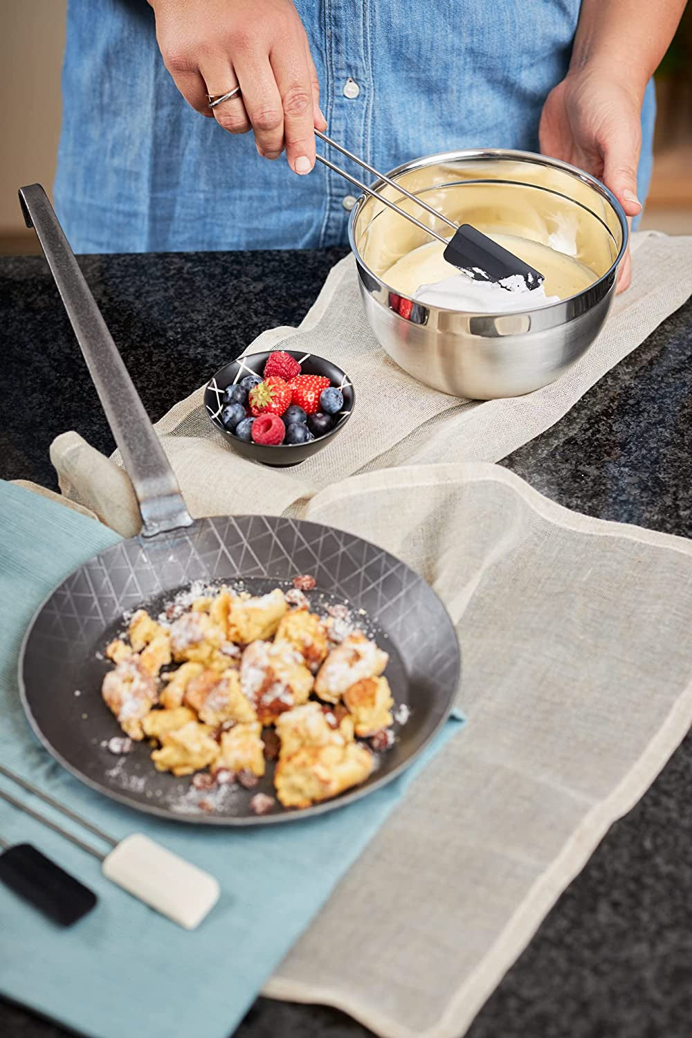 Poêle à frire en fer forgé RÖSLE série 1888, de haute qualité, bord haut pour frites croustillantes et viandes rôties rapidement, adaptée aux casseroles et poêles à griller et à induction Naty Shop