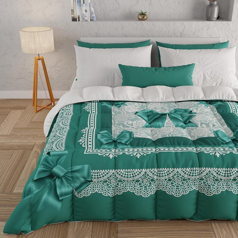 PETTI Artigiani Italiani - Couette d'hiver, Couette d'hiver, Couette simple, Double face, Impression monochrome et numérique, microfibre 100% hypoallergénique, Fabriqué en Italie