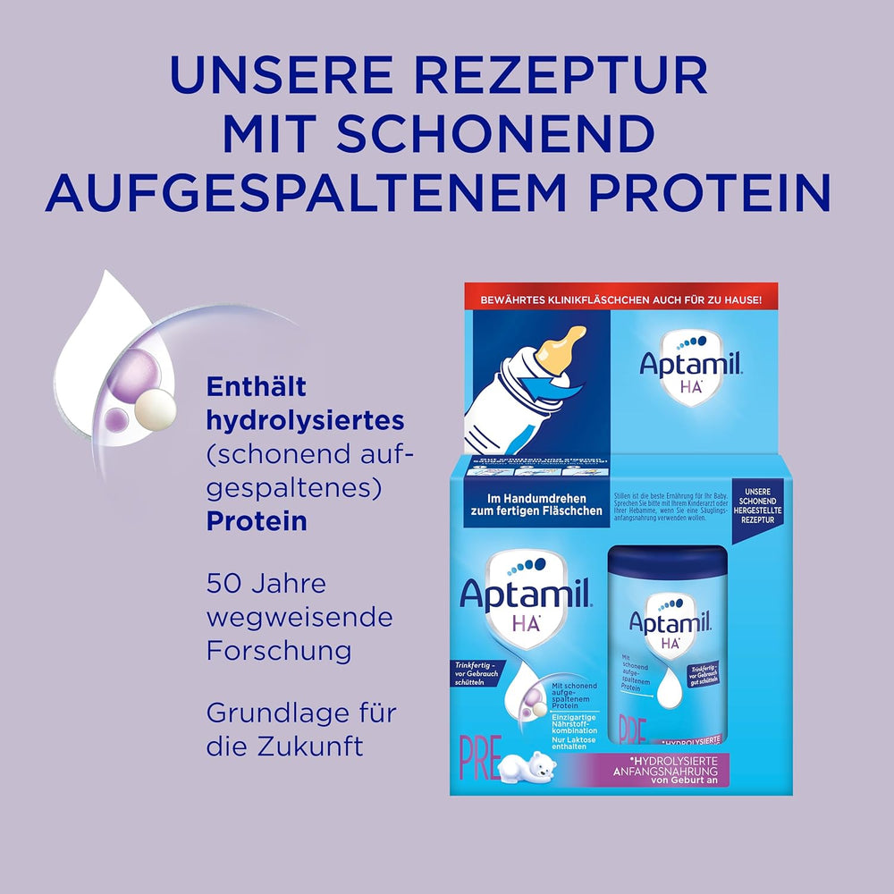 Aptamil HA Pré Prêt à Boire – Lait hydrolysé pour nourrissons dès la naissance – 4 x 2 x 90 ml