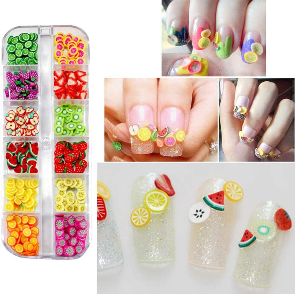 4 Set Nagel Obst Scheiben, Basicon Niedliche Obst Polymer Scheiben Obst Scheibe Nail Nagel 3D Obstscheibe Nail Art Slice For DIY Liefert Maniküre Dekoration Schleim Zubehör Nageldekorationen, 4 Stile