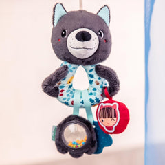 Lilliputiens - Anneaux multiactivités Louis le Loup - Hochet pour bébé avec sons, textures et couleurs - Facile à attraper - Stimule les sens et favorise la motricité - Dès 3 mois - 83505 Jucarii Bebe Naty Shop