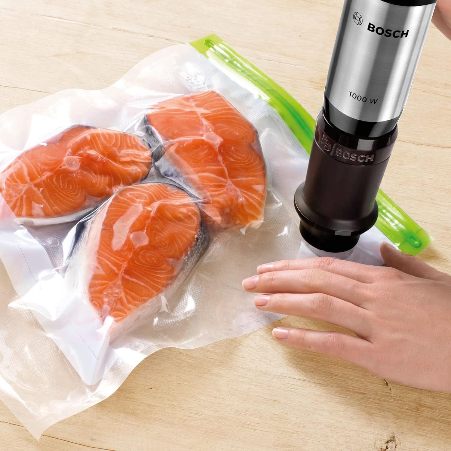 Bosch Ergomixx Style Stabmixer MS6CM61V2, Fonction Vakuum, Pompe à vide, Machine à vide, 4-Klingen-Messer, 12 Stufen, Turbo-Funktion, 1000 W, Schwarz/Anthrazit Mother and Child Naty Shop