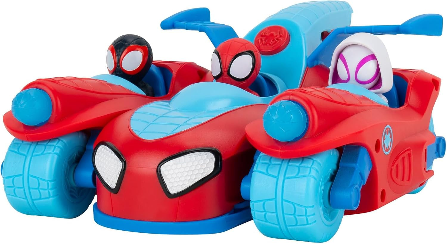 Spidey und Seine Super-Freunde SNF0346 - Team Split Racer, 3 in 1 Fahrzeug mit Sound, ab 3 Jahren