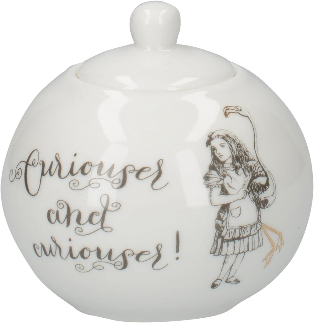Théière et pot à lait en porcelaine fine Alice au pays des merveilles, bol en porcelaine et pot à lait dans un coffret cadeau de luxe