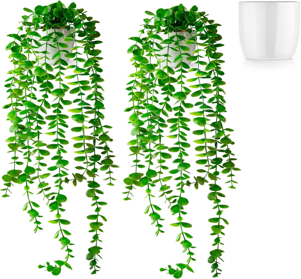 PASCH® 3Er Set Monstera Künstlich (20Cm) in Weißen Keramiktöpfen: Künstliche Pflanzen Wie Echt | Monstera Pflanze Künstlich | Kunstpflanze Hängend Im Topf | Hängepflanze Künstlich Abgestimmt