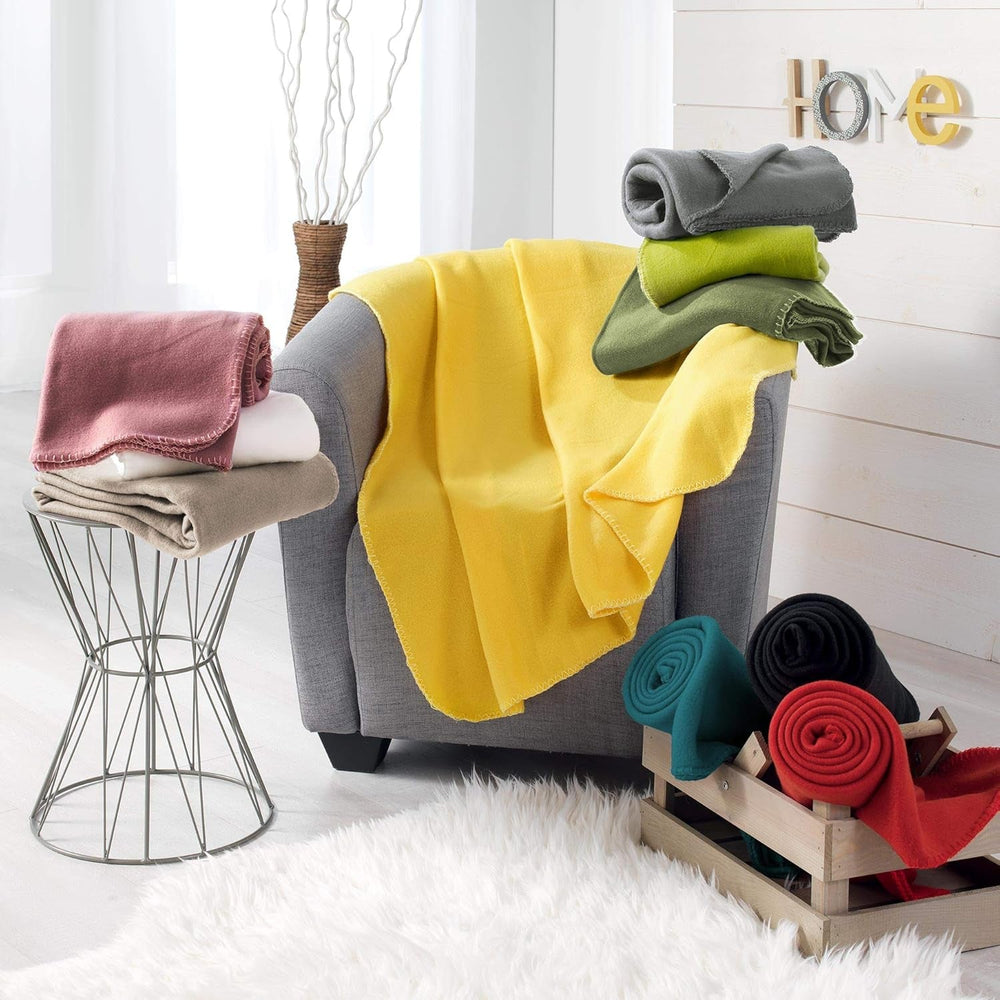 Douceur D'Intérieur, Couverture polaire Milou vieux rose, 125 X 150 Cm Douceur d'Intérieur Lits et Couvertures