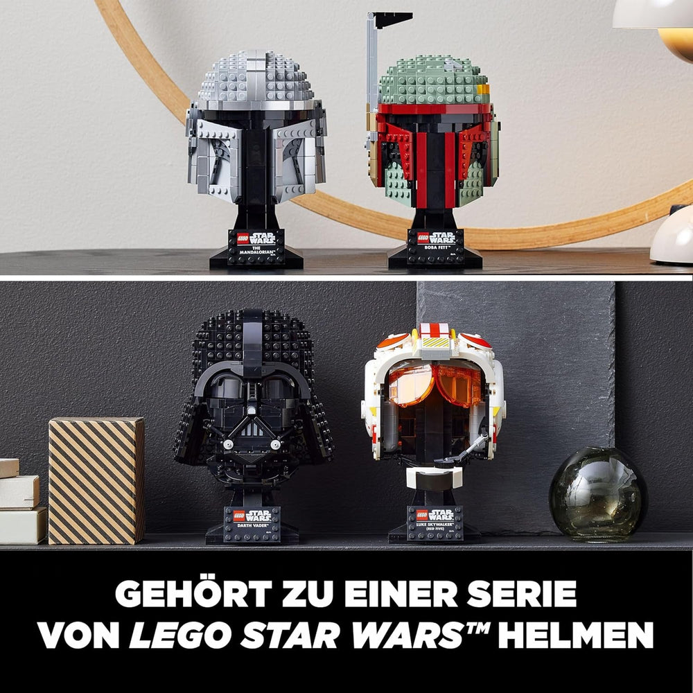 LEGO Star Wars Mandalorianer Helm Modell, Sammlerstück Zimmer-Deko und EIN tolles Geschenk für Erwachsene, Bausatz, Männer, Frauen, Mama, Papa, Sammler-Geschenkidee 75328